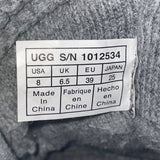 UGG Women’s Gray Knit Cuff & Suede Strap Detail Classic Pull-On Boots Size 8