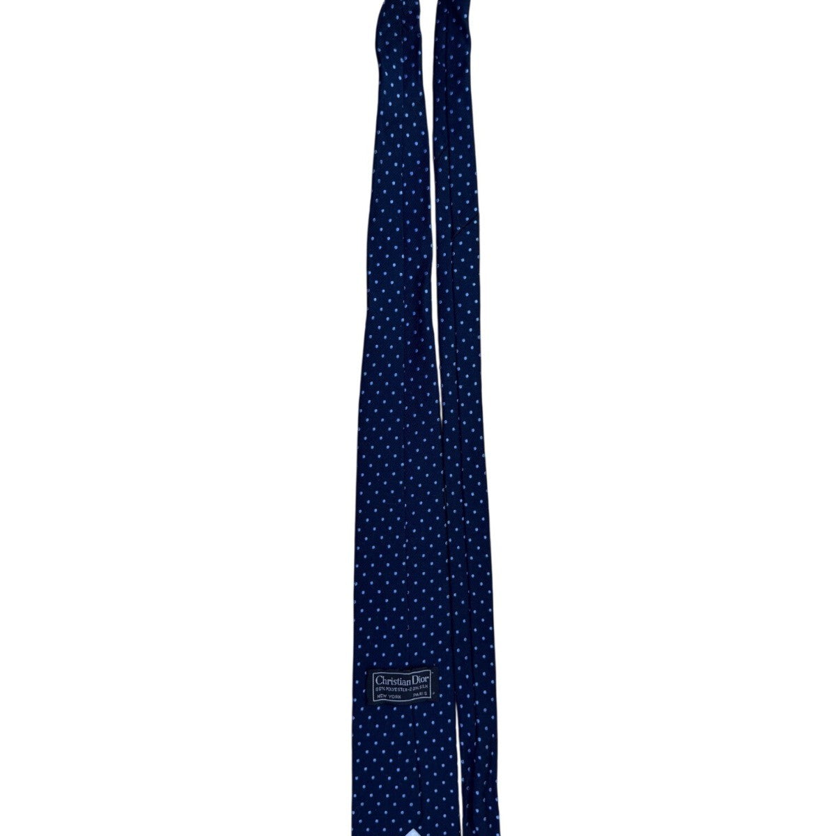 Christian D Mens Navy Blue Polyester & Silk Polka Dot Tie