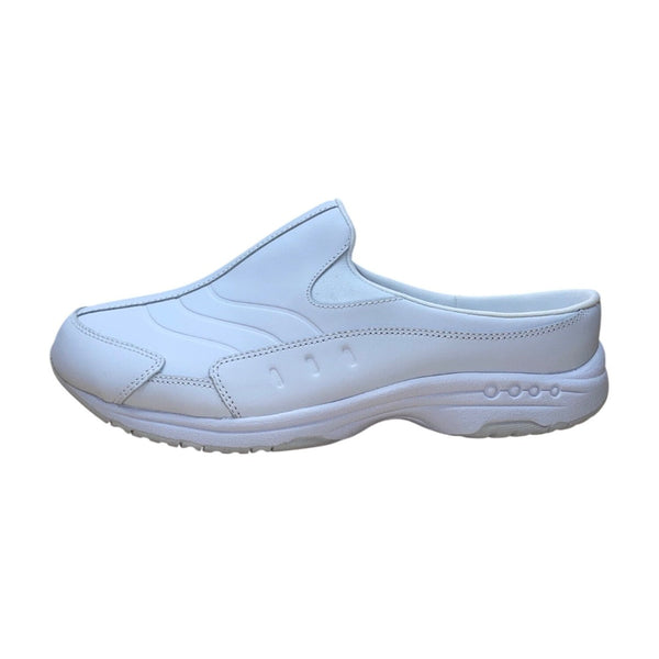 Easy Spirit Women’s White Leather Tourguide Slip-On Mules Shoes Size 11M