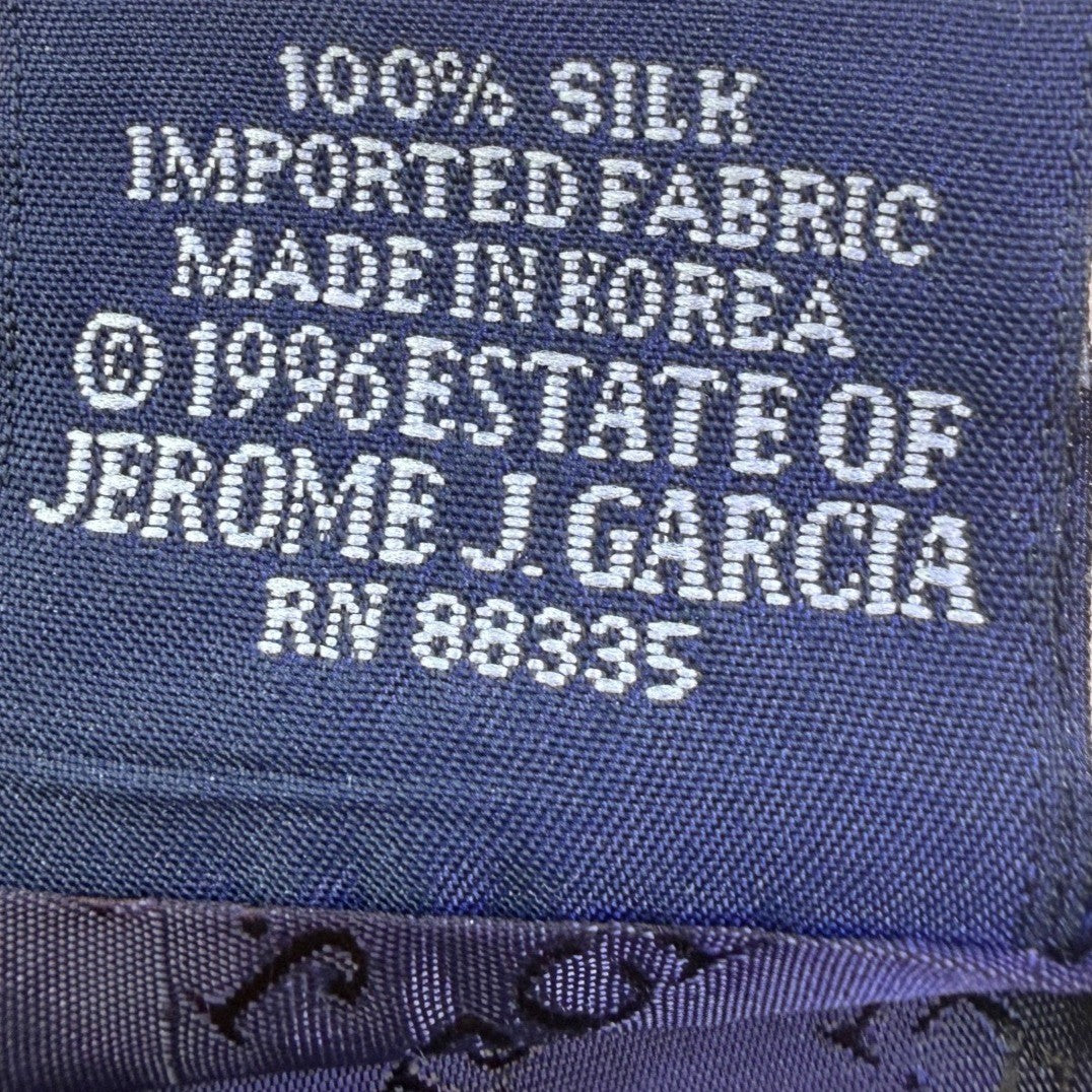J. Garcia Mens Blue 100% Silk Geometric Pattern Necktie