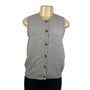 Gray Womens Knit Button-Up Sleeveless Cardigan Vest Recycled Fabric Size M - New