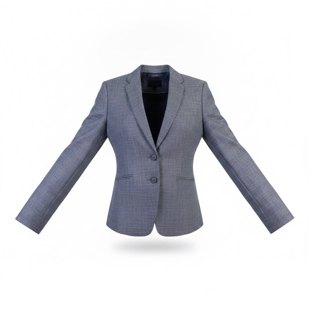 Esprit Womens Blue & Gray Single Breasted Blazer Career Jacket Size 8 