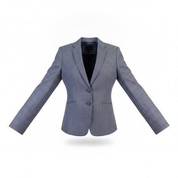 Esprit Womens Blue & Gray Single Breasted Blazer Career Jacket Size 8 