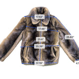 Ellen Tracy Womens Brown Faux Fur Jacket Full Zip Sz M