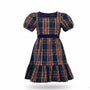 Crewcuts Girls Multicolor Plaid Polyester Puff-Sleeve Ruffle Dress Size 6