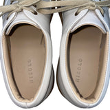Nisolo Women’s White Leather Gum Rubber Sole  Lace-Up Sneakers Size 8.5