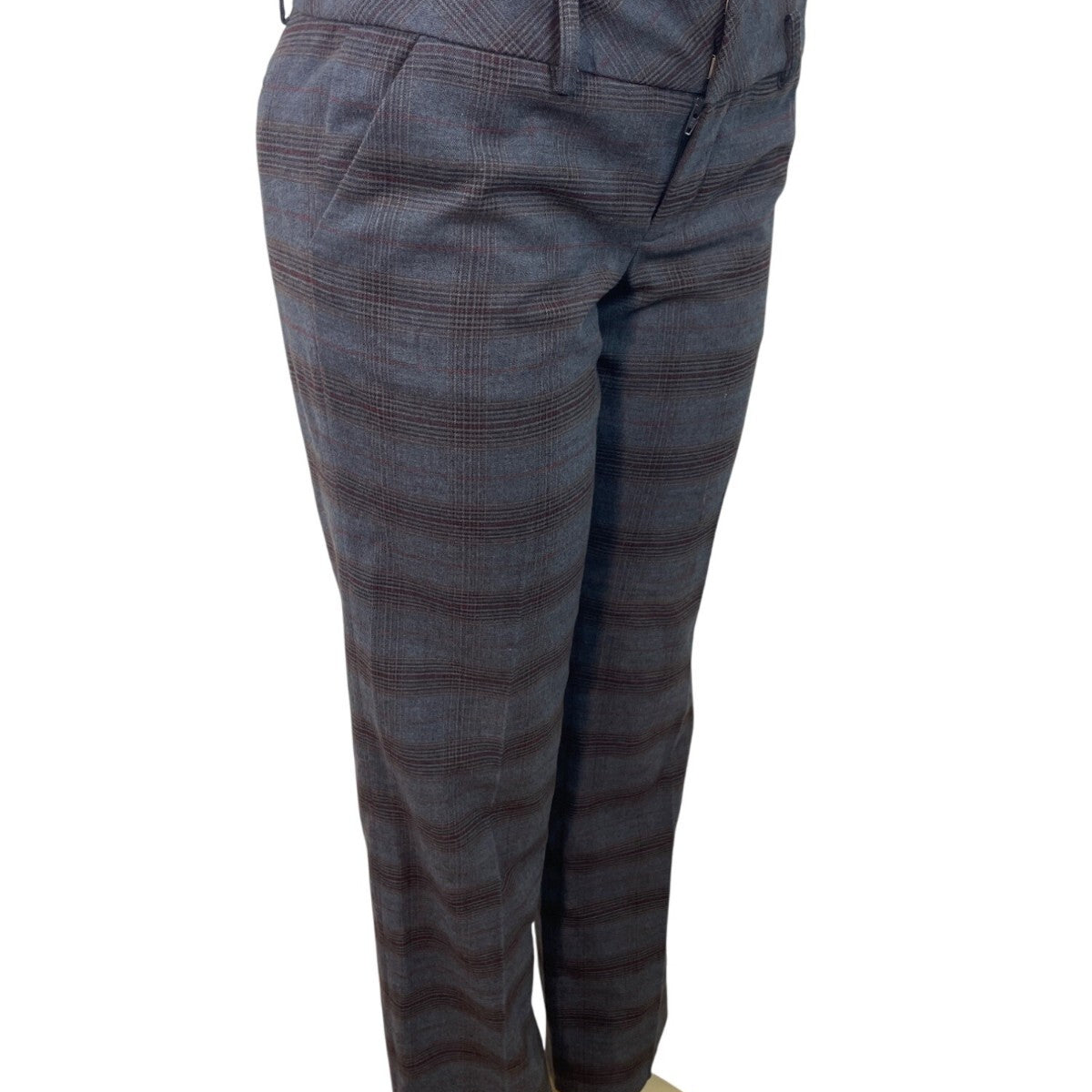 Womens Gray Plaid Straight-Leg Dress Pants By Mexx Size 10