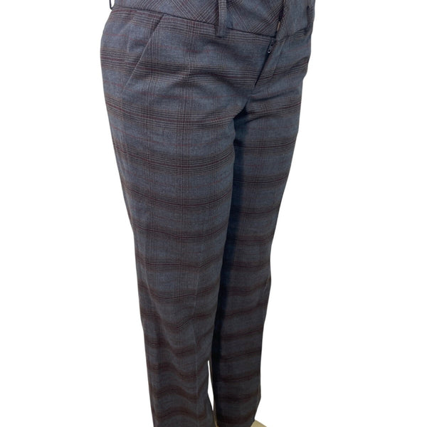 Womens Gray Plaid Straight-Leg Dress Pants By Mexx Size 10