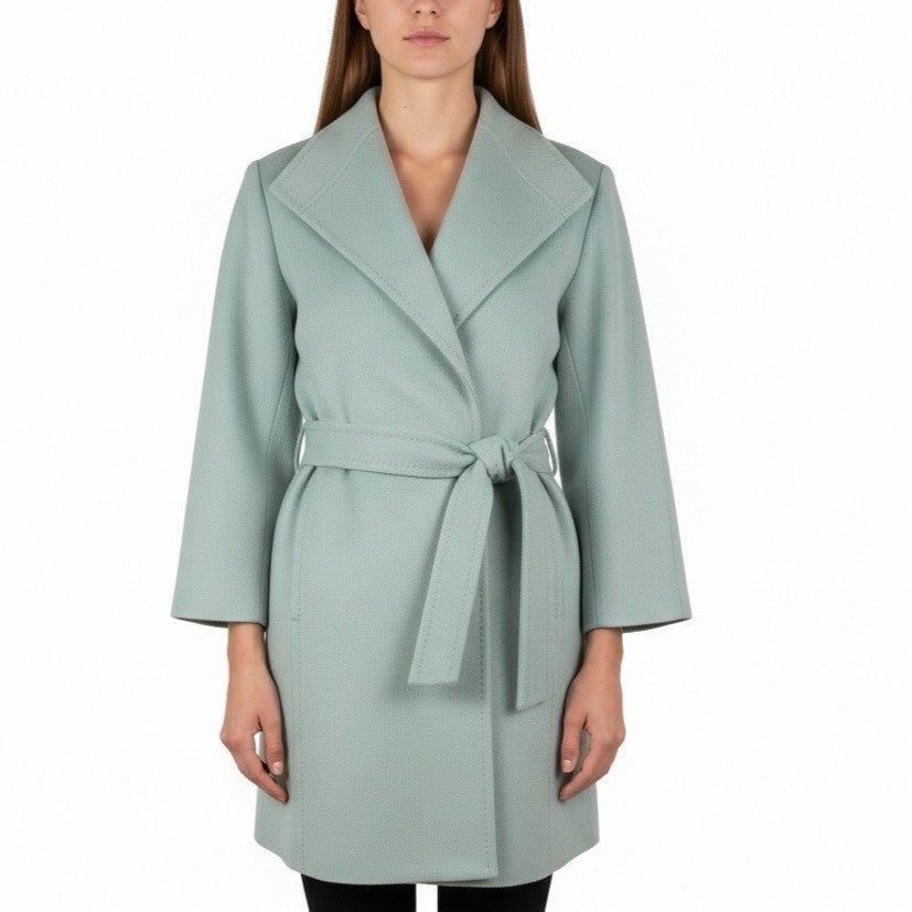 Louben Womens Mint Wool & Cashmere Blend Belted Blazer Coat Size 4