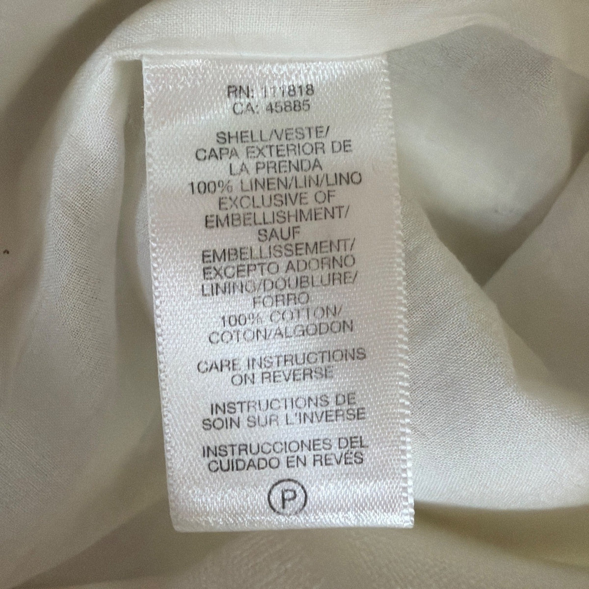 Michael Kors Womens White Linen Sleeveless Shift Dress Embroidered Accent Sz 12