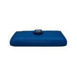 Travelambo Women’s Blue Faux Leather Wallet Clutch With Snap Button Closure