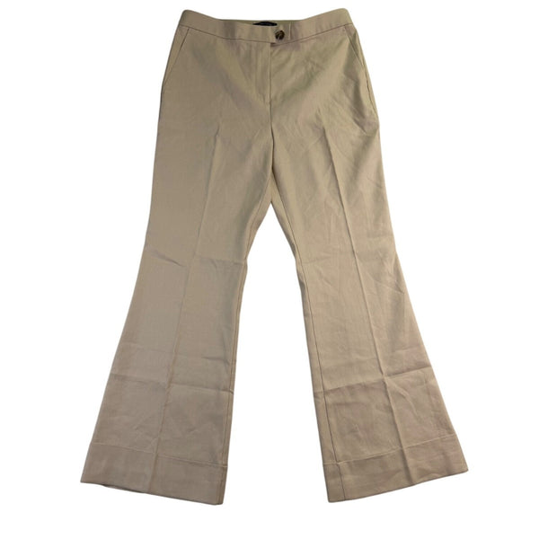Ann Taylor Womens Beige Linen Blend Flare Dress Pants Size 10P