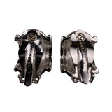 Swarovski Womens Silver Tone Crystal Pave Clip-On Earrings Polished Vintage Styl