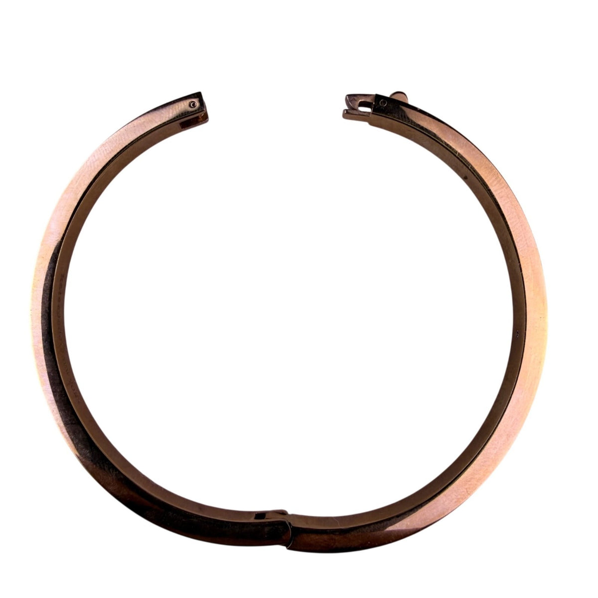Kate Spade Womens Rose Gold Tone Metal Hinged Bangle Bracelet With Inset Stones