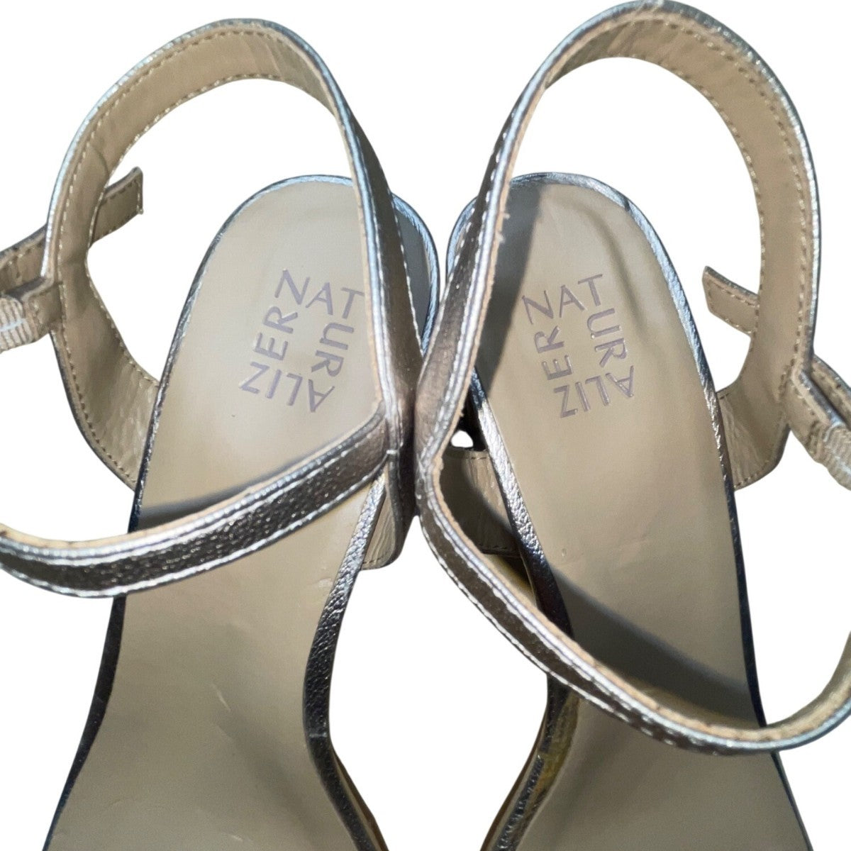 Naturalizer Women’s Gold Metallic Adjustable Block Heel Bristol Sandals Size 12M