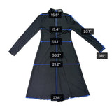 Adrianna Papell Womens Black Long Sleeve Twist Front Midi Dress Sz 6