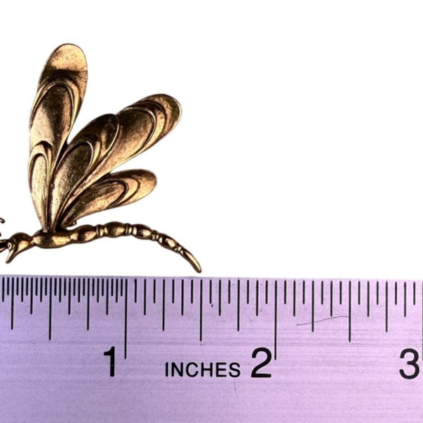 Gold Tone Womens Metal Dragonfly Brooch Jewelry
