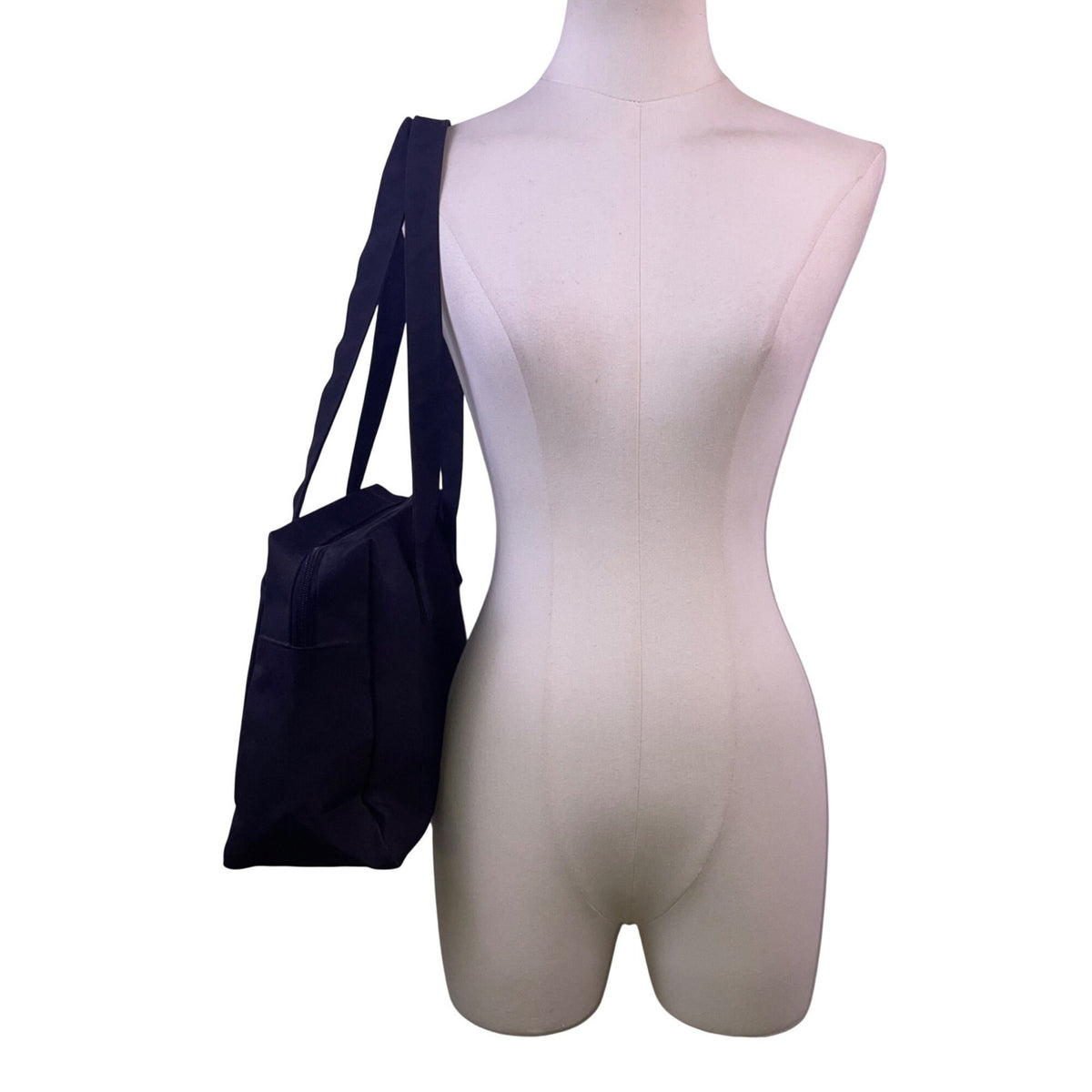 Women’s Black With Zippered Closure And Dual Handles Shoulder Bag
