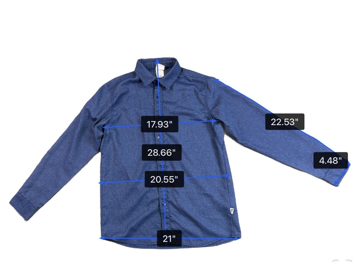 The North Face Mens Blue Button-Up Long Sleeve Shirt Size M
