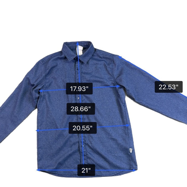The North Face Mens Blue Button-Up Long Sleeve Shirt Size M