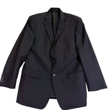 Mens Black Two-Piece Suit Dress Jacket & Pants Slim Fit Size 36