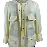 Worth Womens Yellow Linen Jacket With Pockets Size 6