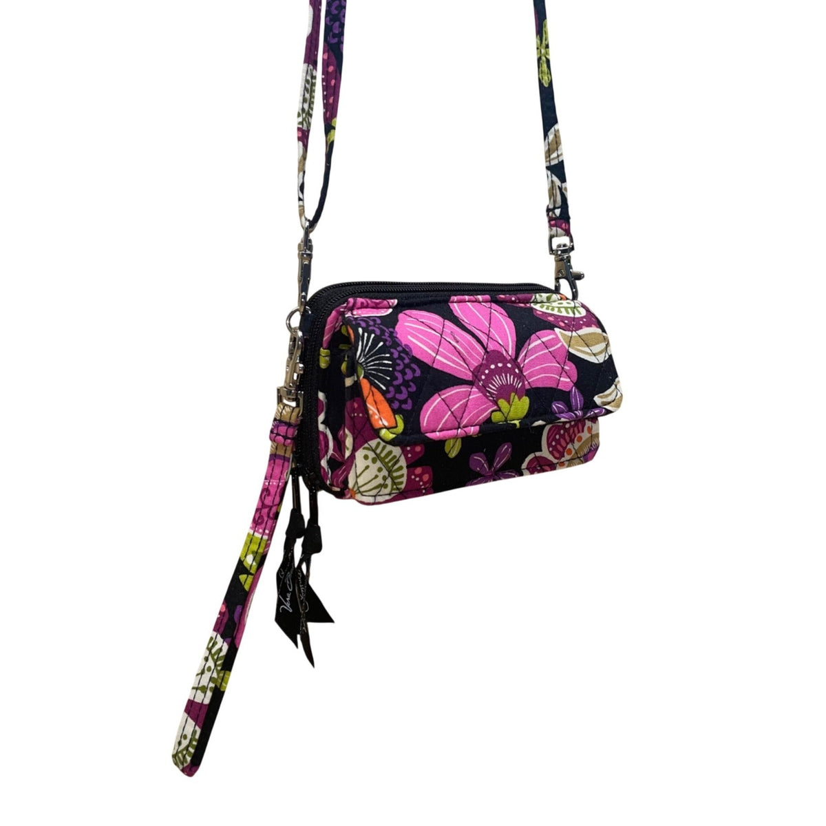 Vera Bradley Women’s Multicolor Floral Adjustable Strap Crossbody Bag Wallet