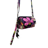 Vera Bradley Women’s Multicolor Floral Adjustable Strap Crossbody Bag Wallet
