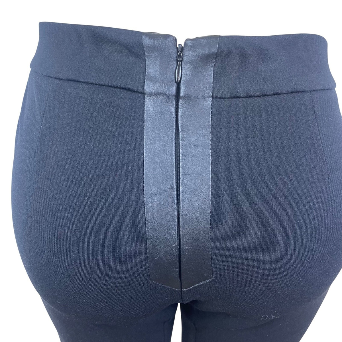 Bisou bisou Black Stretch Women’s Skinny Pants Leather Knee Accents Sz 12
