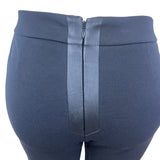 Bisou bisou Black Stretch Women’s Skinny Pants Leather Knee Accents Sz 12