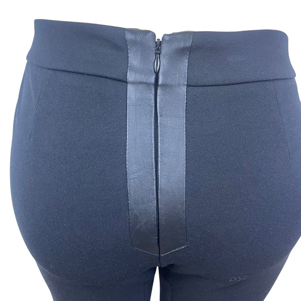 Bisou bisou Black Stretch Women’s Skinny Pants Leather Knee Accents Sz 12