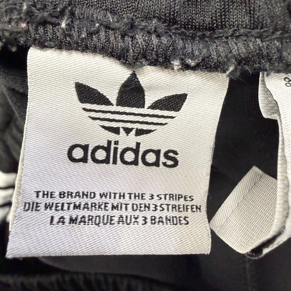 Adidas Mens Black Track Pants White Striped Casual Elastic Waist Zippered Sz M