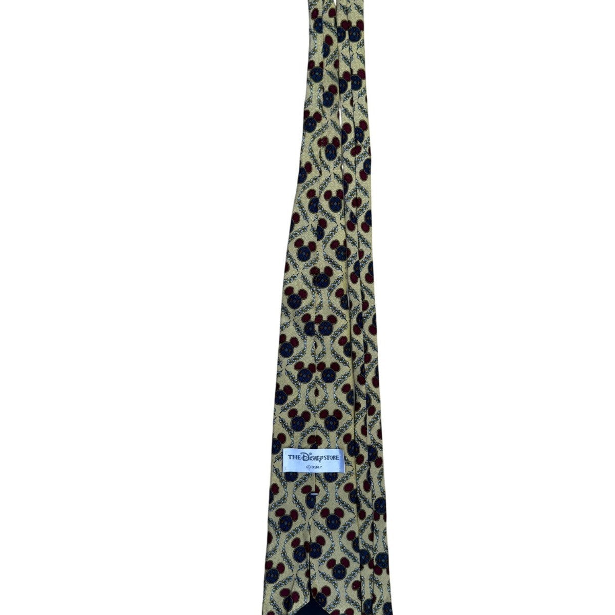 Disney Mens Gold 100% Silk Tie With Mickey Mouse Design Pattern