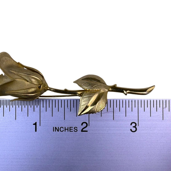 Giovanni Womens Gold Tone Rose Flower Brooch Pin Elegant Vintage Design Signed