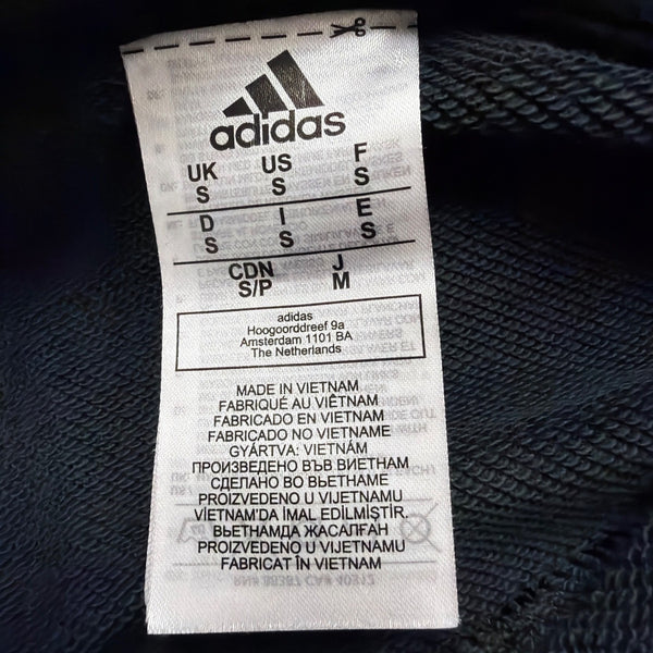 Adidas Mens Black Hooded Sweatshirt Logo Pullover Casual Size S