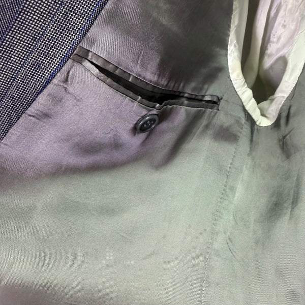 Saint Laurent Mens Gray Wool Pinstripe Blazer & Pants Suit Classic Fit