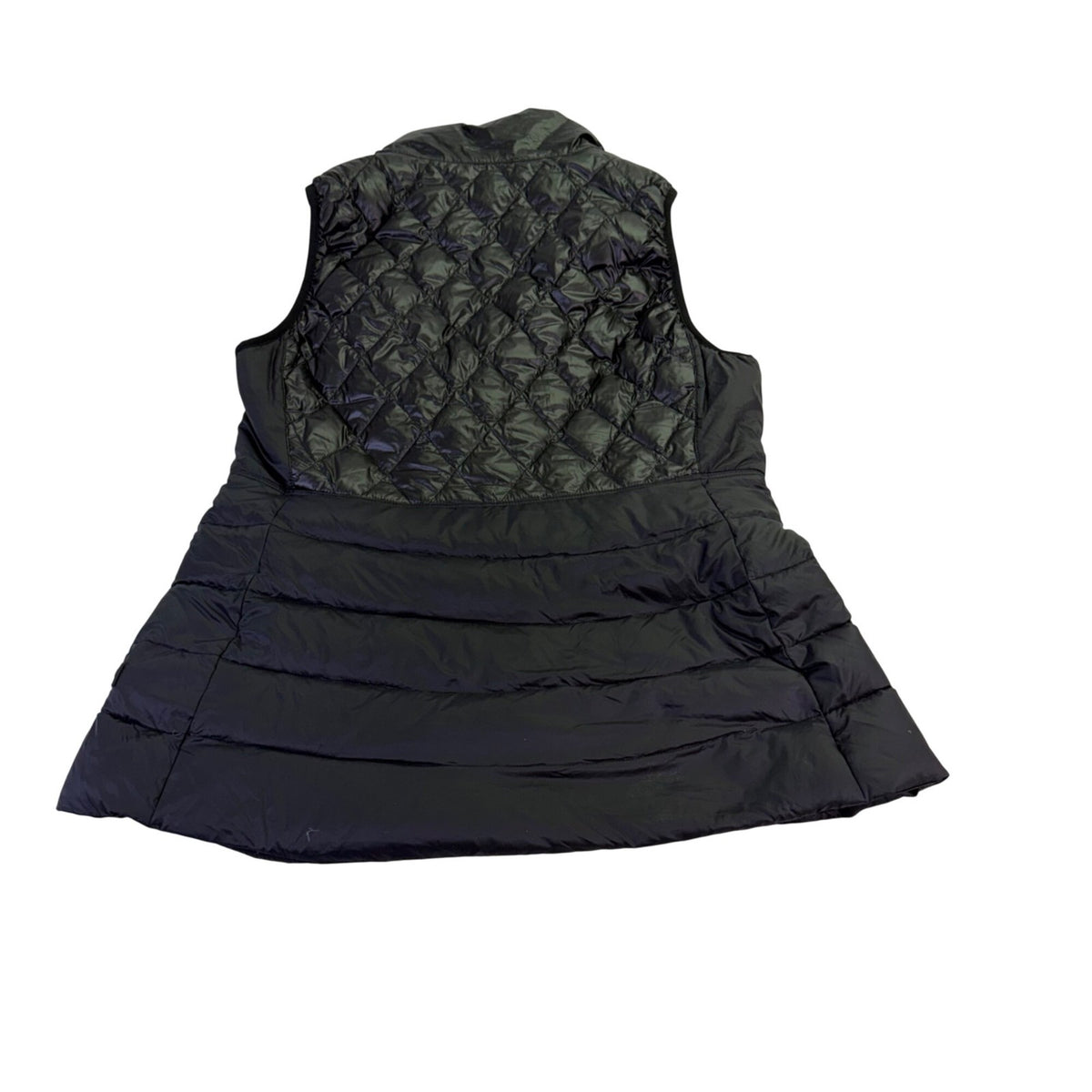 Calvin Klein Womens Black Quilted Down Puffer Vest Zip Pockets Lightweight Sz M
