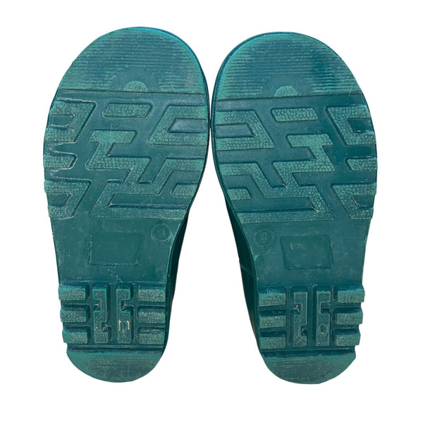 Mysoft Kids Teal Rubber With Handles Waterproof Rain Boots Size 9 