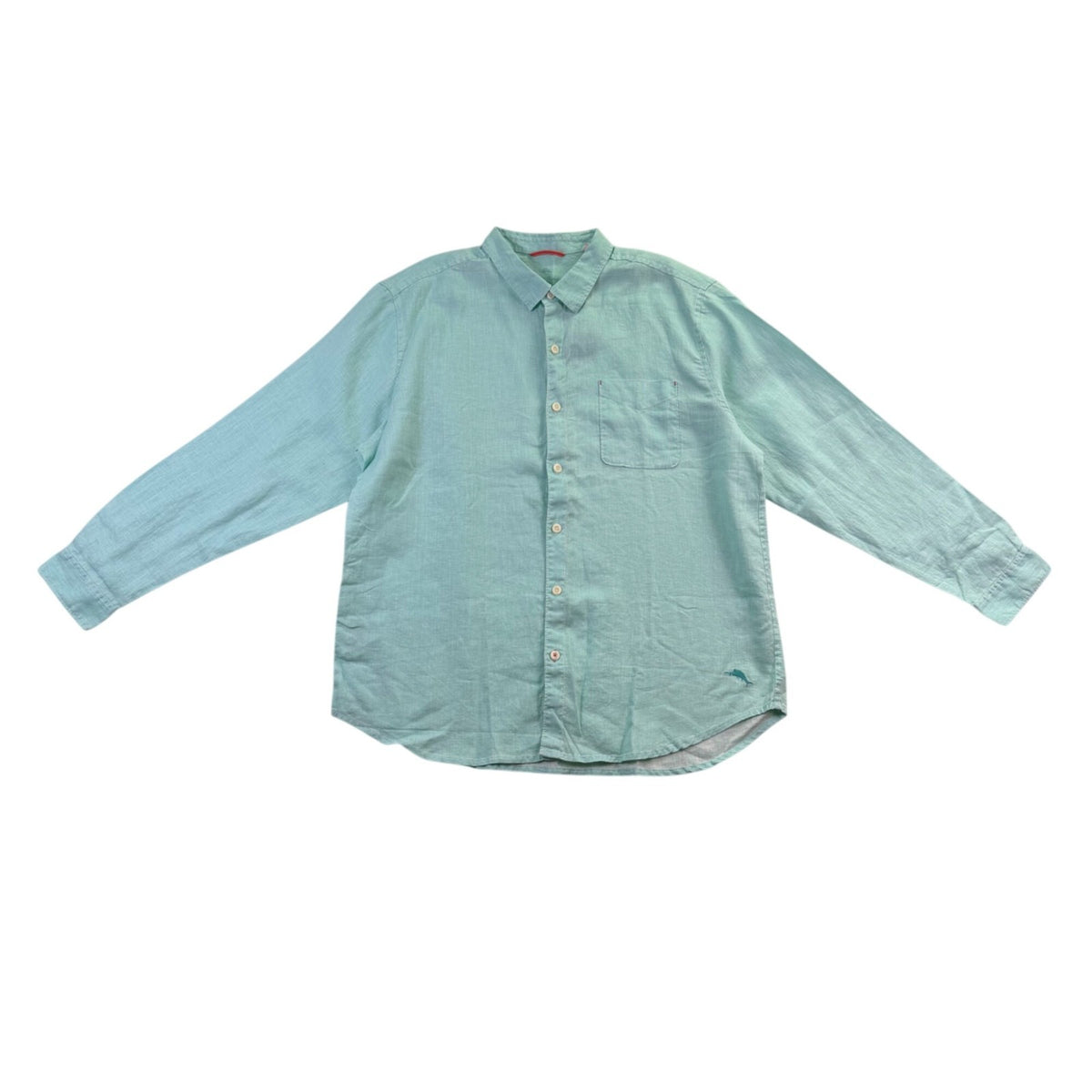 Tommy Bahama Mens Aqua Linen Long Sleeve Button-Up Shirt Sz XX-Large