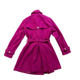 New York & Company Womens Magenta Double-Breasted Trench Coat Size L