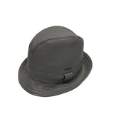 Vintage Kangol Unisex Gray Leather Fedora Hat Sz L -  17in Head Cirunmference