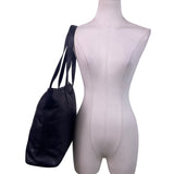 Jack Georges Women’s Black Leather Dual Shoulder Zip Closure Straps Tote Bag