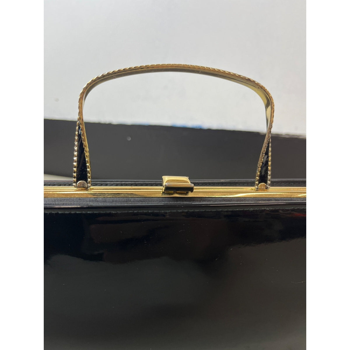 Andè Women's Simple Black With Gold Tone Accents Evening Clutch Sz S