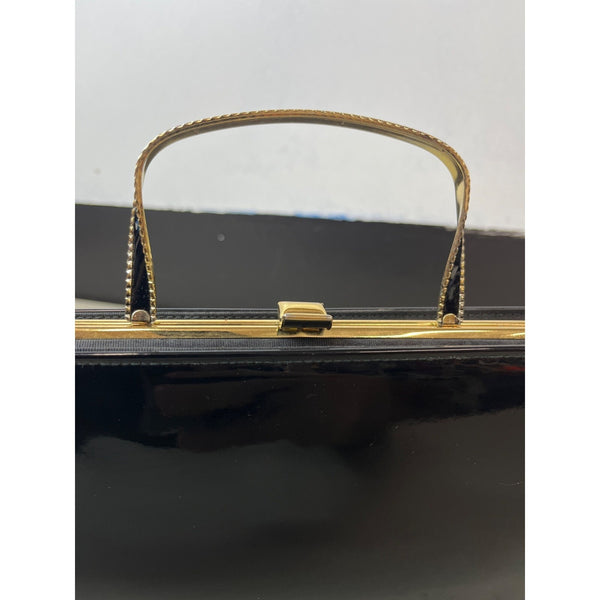Andè Women's Simple Black With Gold Tone Accents Evening Clutch Sz S