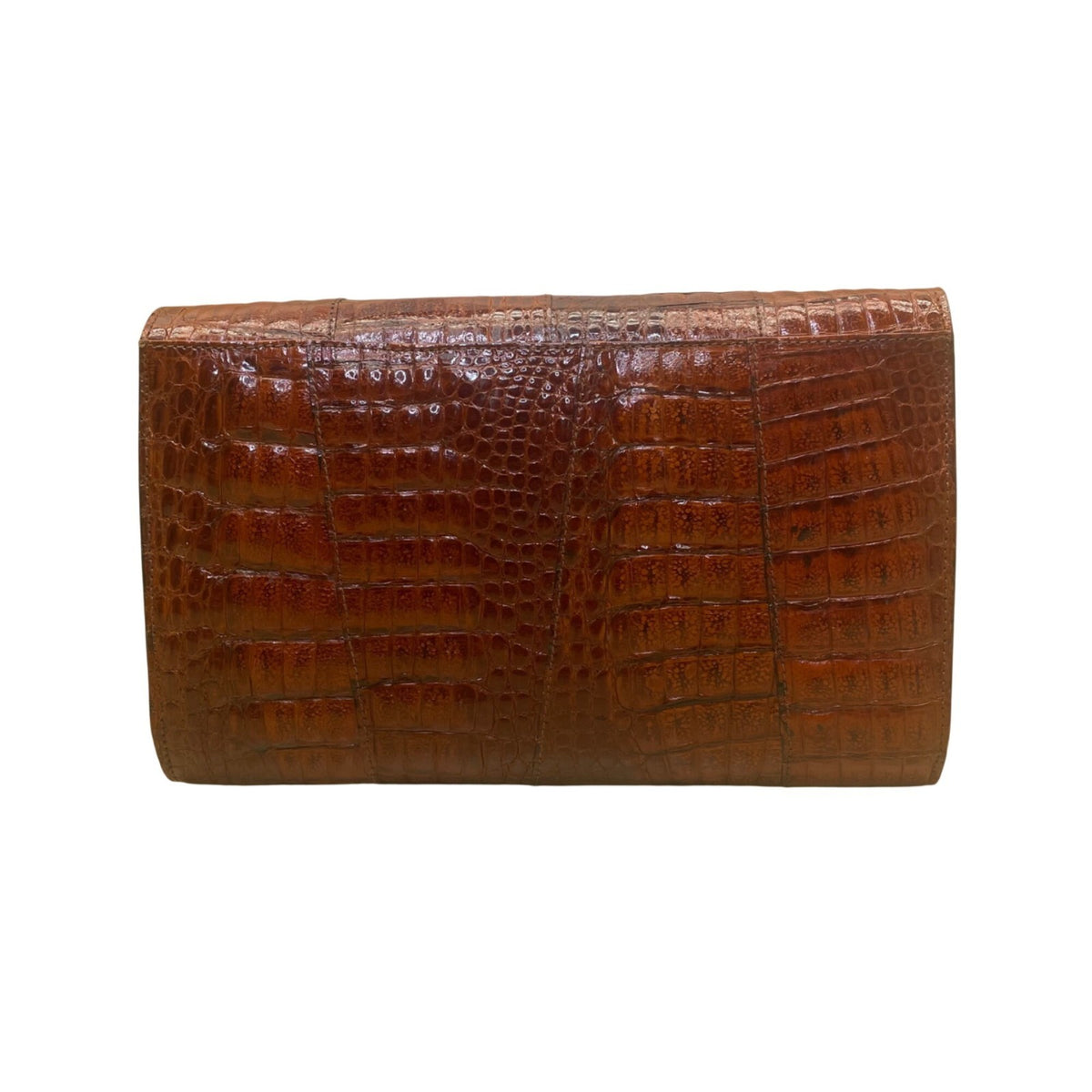 El Corte Inglés Women’s Brown Faux Leather Crocodile-Embossed Shoulder Bag