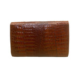 El Corte Inglés Women’s Brown Faux Leather Crocodile-Embossed Shoulder Bag