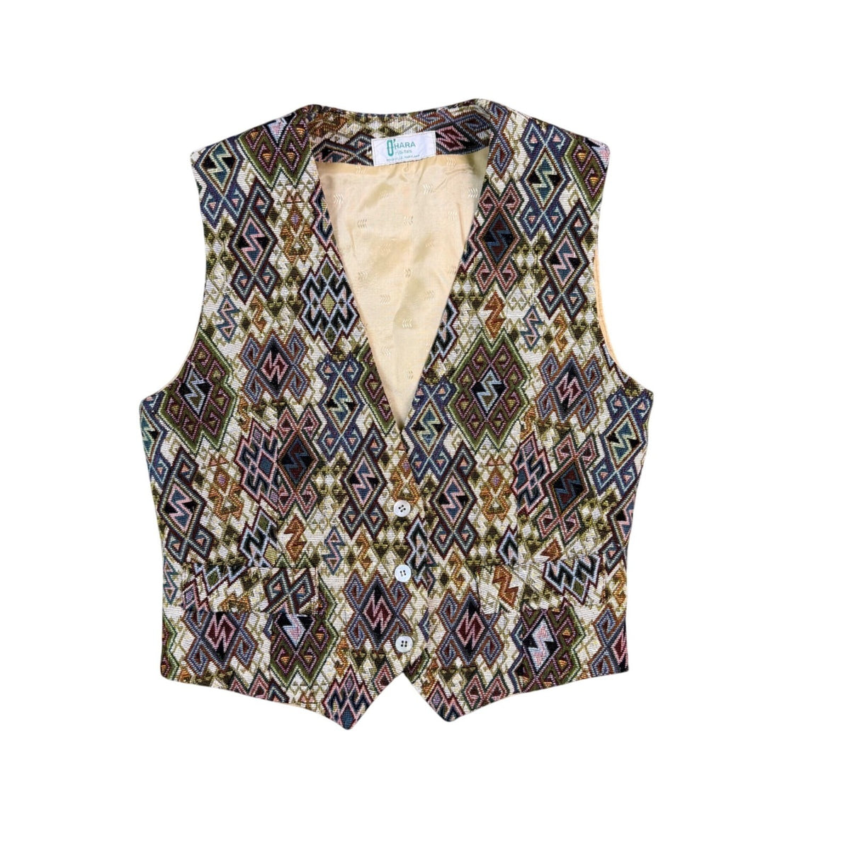 OHara Originals Mens Multicolor Jacquard Vest With Aztec Pattern