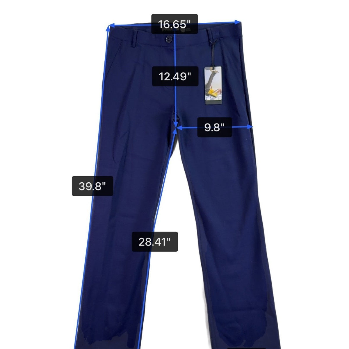 Betabrand Womens Navy Mid-Rise Stretch Dress Pants Petite New Sz L