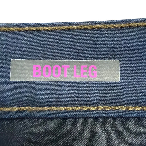 Style & Co Womens Dark Wash Denim Boot Leg Pants Stretch Fit Size 14