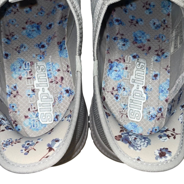 Skechers Women’s Gray Vegan Fabric Hand-Free Slip-Ins Machine Washable Shoes 9.5